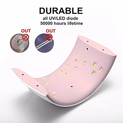 SUNUV UV LED Nail Lamp, Gel UV Light Nail Dryer for Gel Nail Polish Curing Lamp with Sensor 2 Timers SUN9C Pink Valentine Gift for Woman Girl