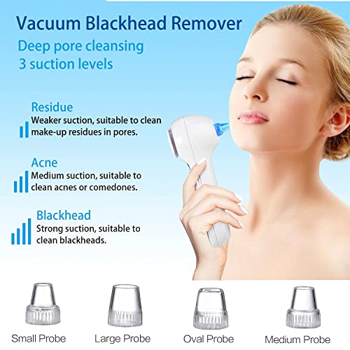 UMICKOO Blackhead Remover Vacuum,Rechargeable Facial Cleansing Brush with LCD Screen,IPX7 Waterproof 3 in 1 Facial Cleaner for Exfoliating, Massaging and Deep Pore Cleansing