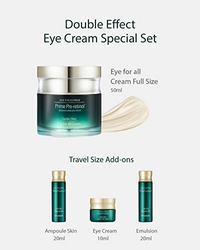 Isa Knox AGE FOCUS PRIME DOUBLE EFFECT EYE FOR ALL CREAM - Korean Skincare Gift Set, Lightweight but Rich Eye Cream for Smoother Looking Eyes, Smile Lines, and Neck Areas (100ml / 3.38 Fl Oz)