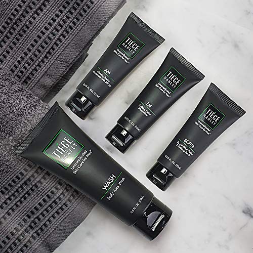 Tiege Hanley Essential Skin Care Routine for Men | Skin Care System Level 1 | Face Wash, Scrub, and Two Moisturizers | Made in USA | 30 Day Supply