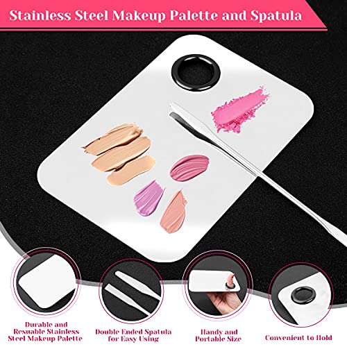 Disposable Makeup Applicators Kit, Shynek Makeup Mixing Tray with Disposable Makeup Accessories Tools for Makeup Artist Mascara Wands, Lip Applicators, Makeup Hair Clips with Organizer Box