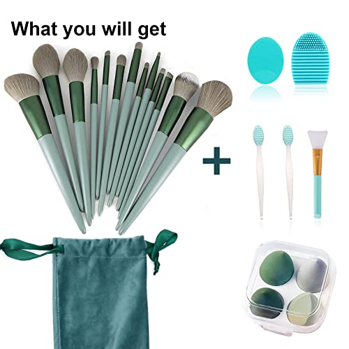 Makeup Brushes 22 Pcs Makeup Kit,Foundation Brush Eyeshadow Brush Make up Brushes Set (Green, 22 Piece Set)