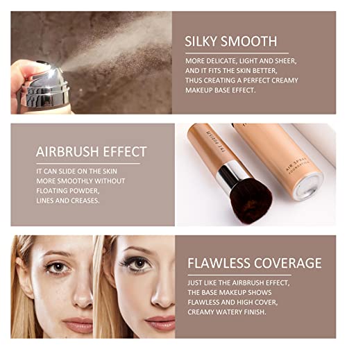 KYDA AirBrush Foundation Spray, Silky Foundation Mist Makeup, Flawless Coverage for Smooth Creamy Nude Finish, Breathable Blendable Lasting Moisturizing Formula, by Ownest Beauty-#01 Ivory