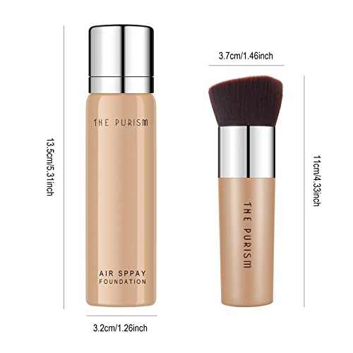 KYDA AirBrush Foundation Spray, Silky Foundation Mist Makeup, Flawless Coverage for Smooth Creamy Nude Finish, Breathable Blendable Lasting Moisturizing Formula, by Ownest Beauty-#01 Ivory