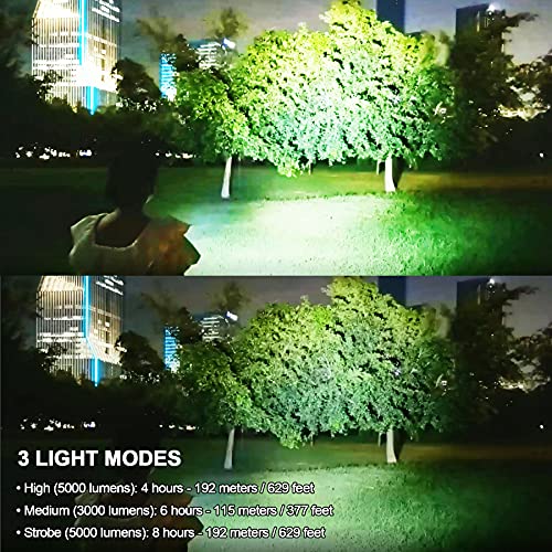 Rechargeable Flashlights High Lumens 2000000 Zoomable 2021 Best Floodlight Spotlight Strobe Light Lanterns World s Brightest Flashlight for Outdoor Emergencies Camping Fishing Power Outage Cars