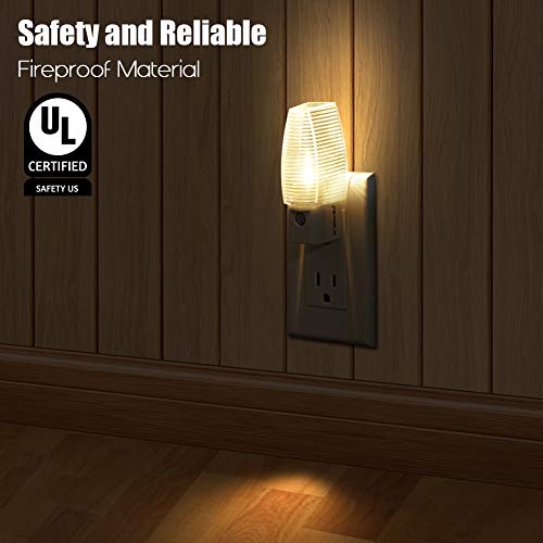 Emotionlite 8 Pack Plug in Night Light, Warm White LED Nightlight, Dusk to Dawn Sensor, Kids, Nursery, Bedroom, Bathroom,Hallway, Stairs, Kitchen, UL Listed