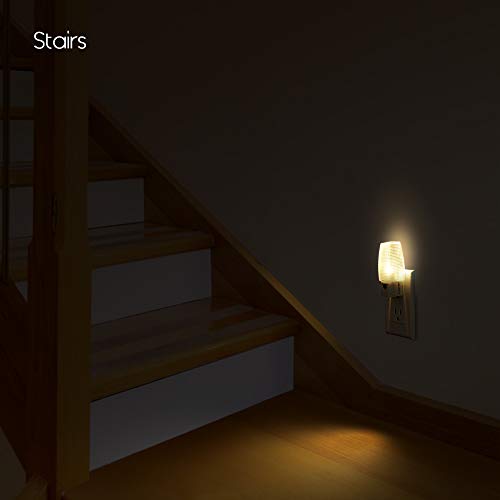 Emotionlite 8 Pack Plug in Night Light, Warm White LED Nightlight, Dusk to Dawn Sensor, Kids, Nursery, Bedroom, Bathroom,Hallway, Stairs, Kitchen, UL Listed