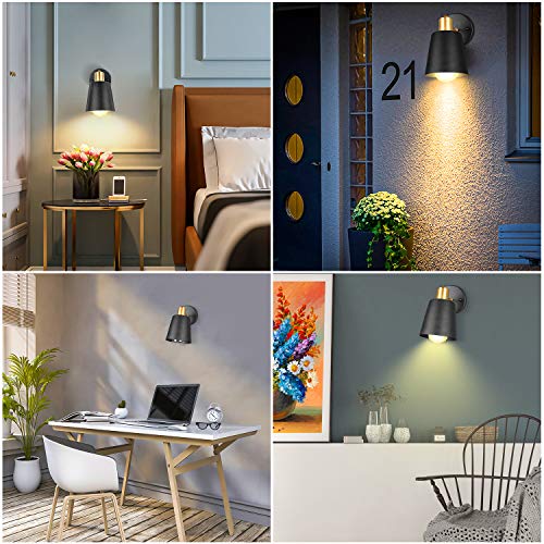 Plug in Wall Sconces, Wall Mounted Lamps with Plug in Cord Metal Vintage Industrial Wall Light Fixtures Lighting Reading Lights for Bedside Bedroom Living Room Indoor Doorway (Exclude Bulb) (1PC)