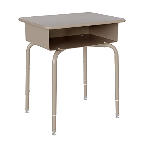 Flash Furniture Billie Student Desk - Gray Granite Open Front School Desk - Silver Metal Frame - 24