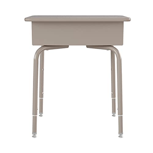 Flash Furniture Billie Student Desk - Gray Granite Open Front School Desk - Silver Metal Frame - 24