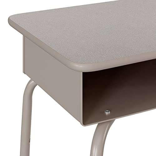 Flash Furniture Billie Student Desk - Gray Granite Open Front School Desk - Silver Metal Frame - 24