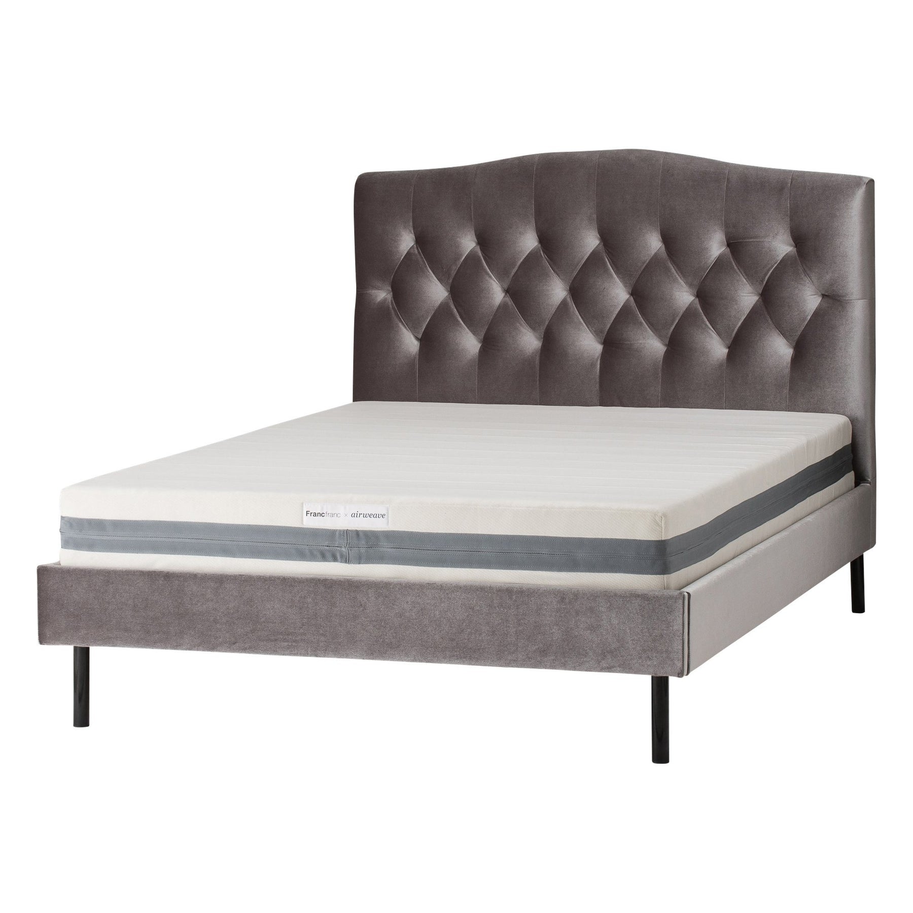 Brissa Bed Dimple Single  Gray (A) W1065 X D2090 X H1230 Mm