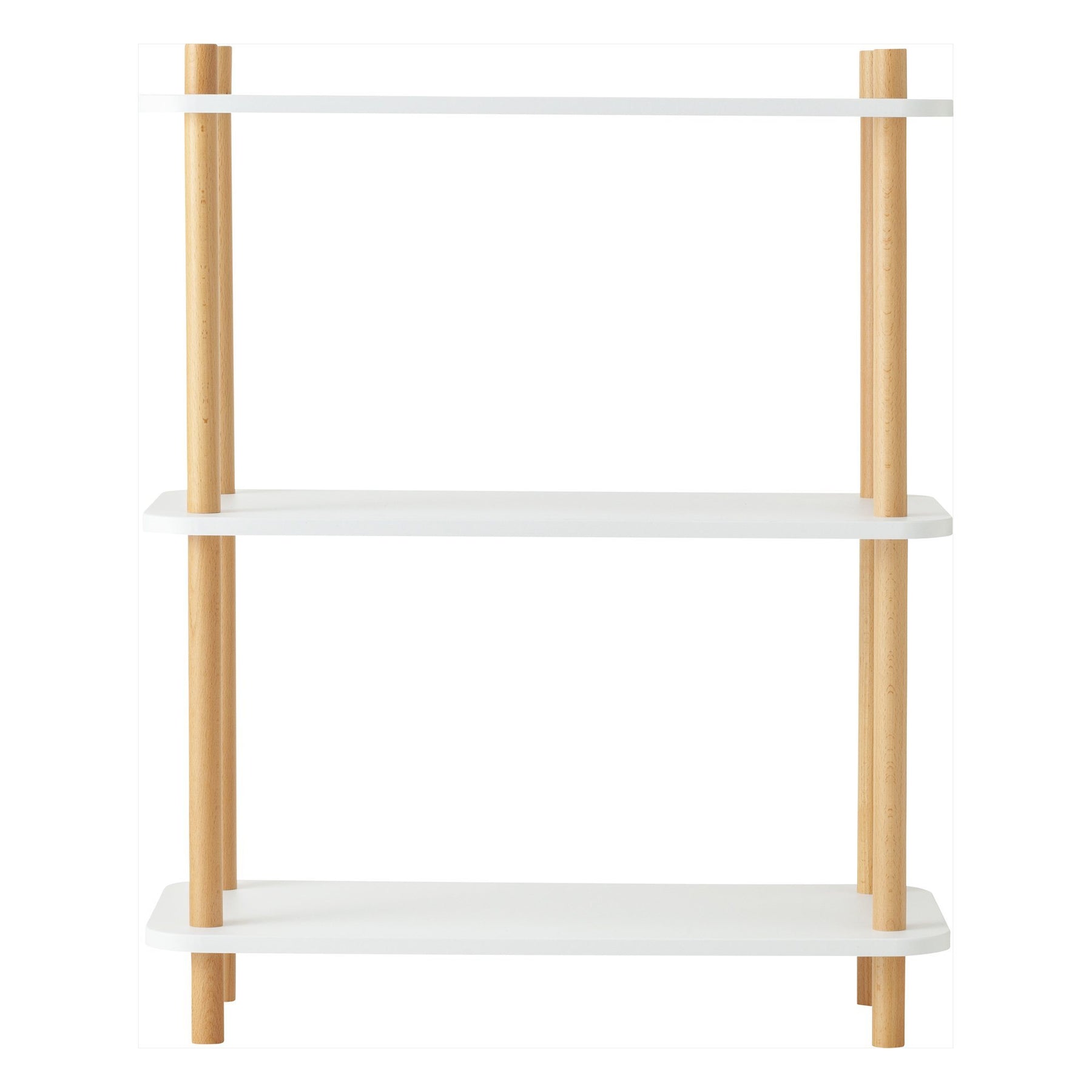 Wood Pole Shelf 3 White X Natural (W650 × D300 × H806)