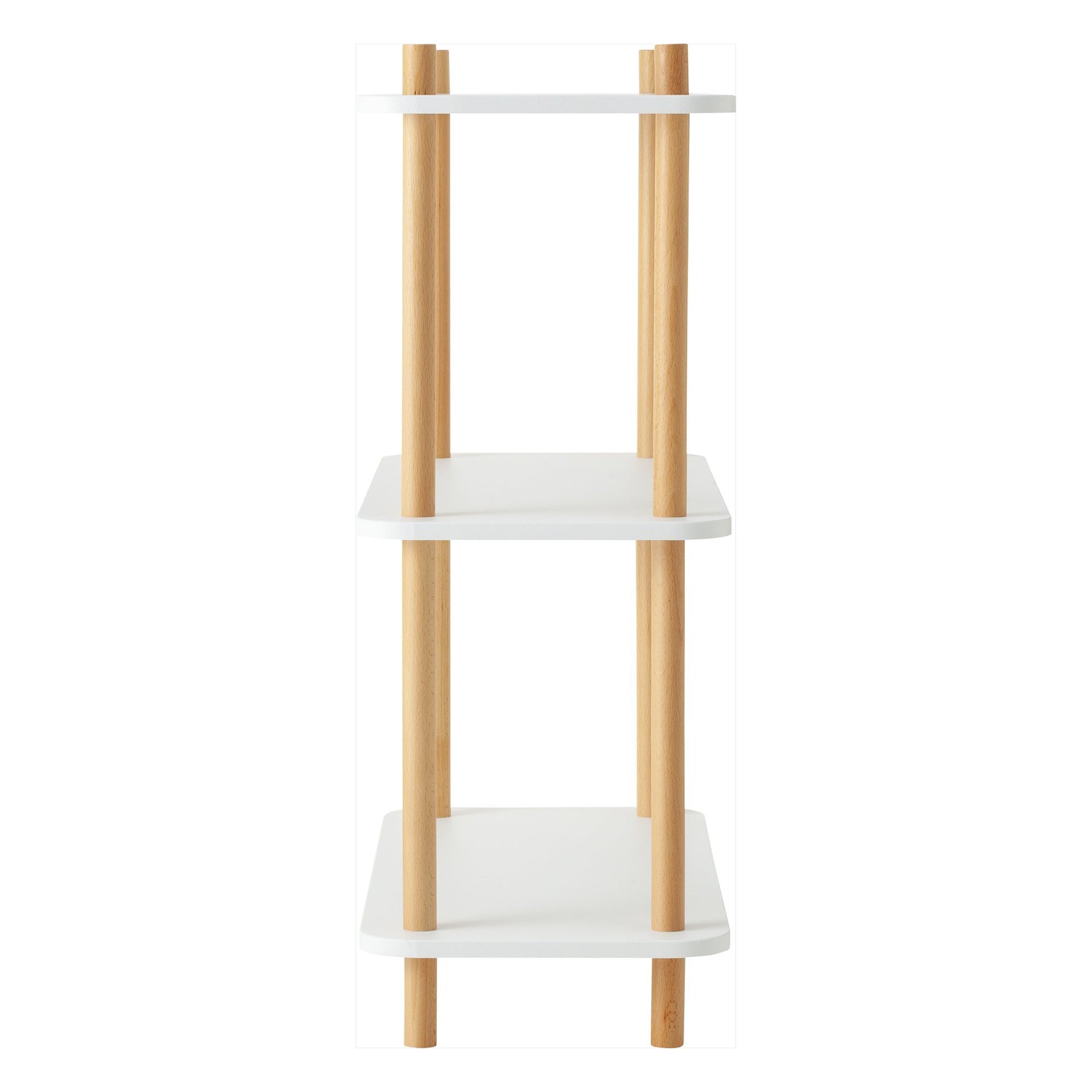 Wood Pole Shelf 3 White X Natural (W650 × D300 × H806)