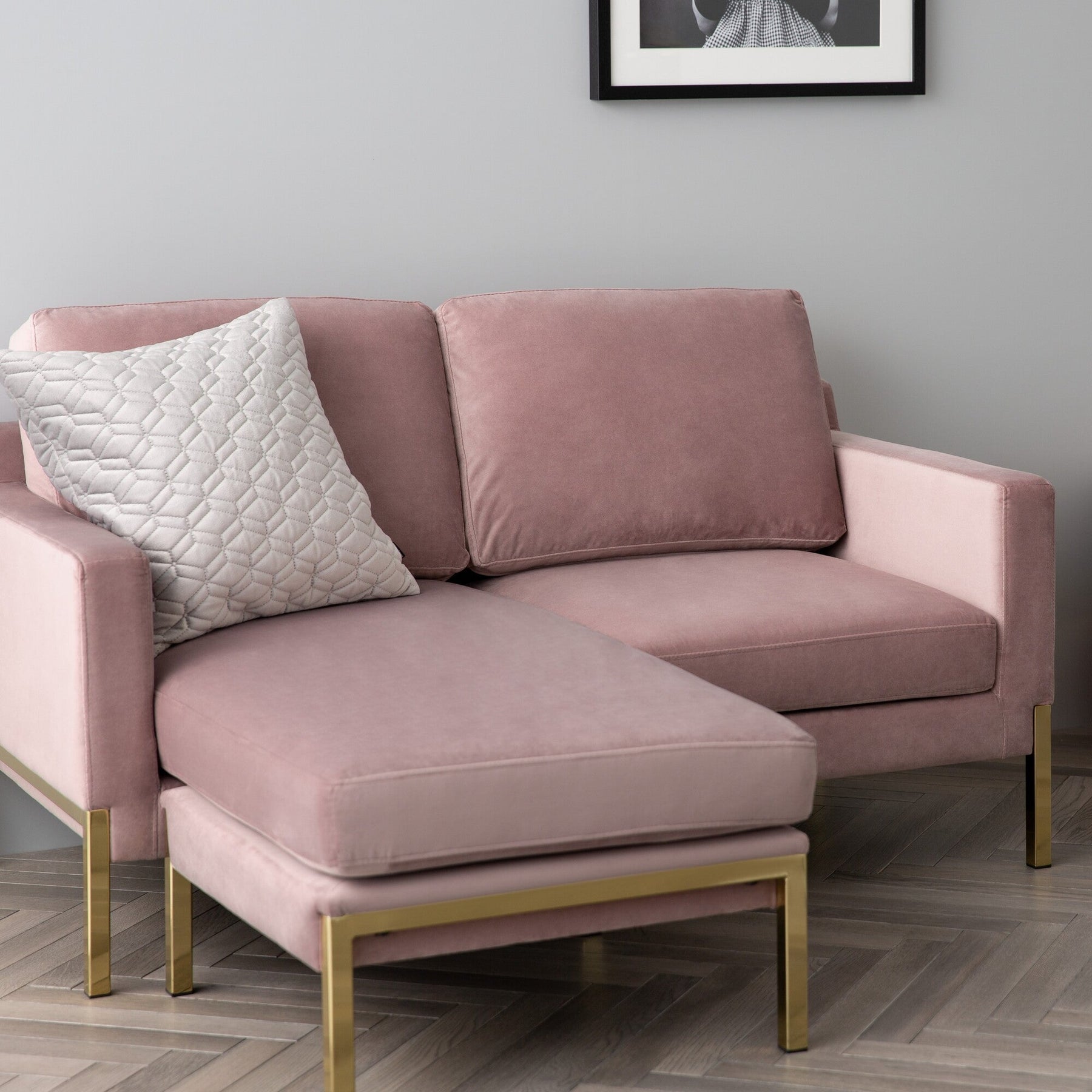 Splen Sofa 2 Pink x Gold