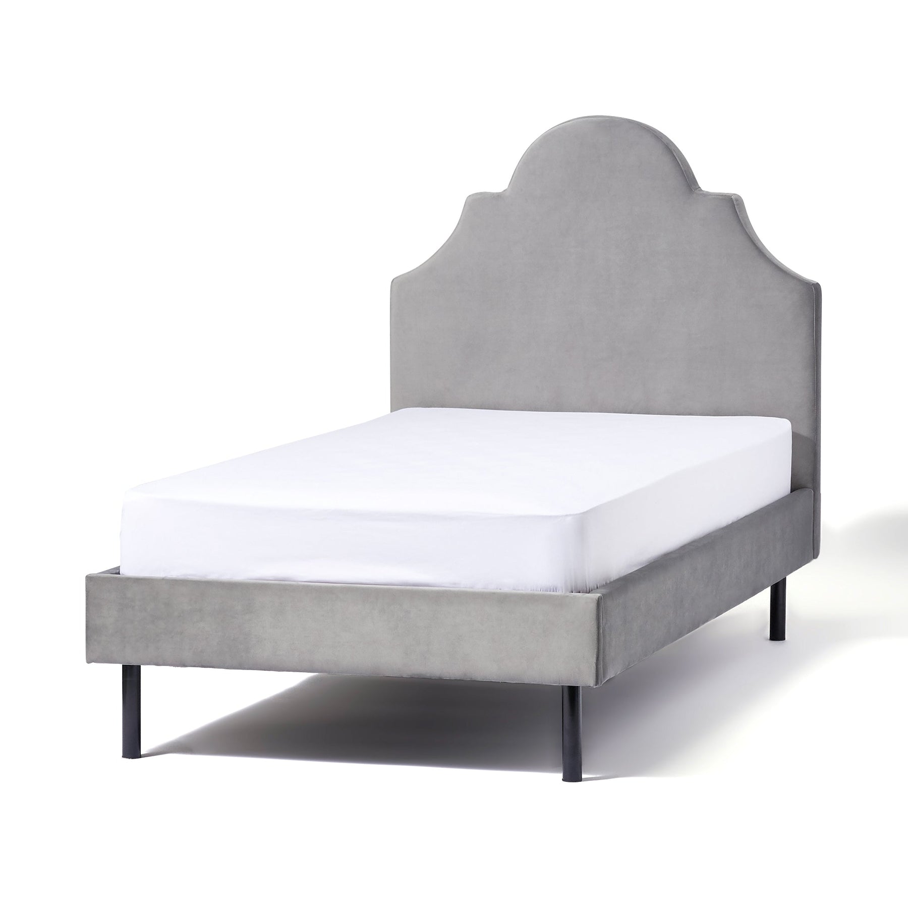 Brissa Bed Crown Single Gray (A) (W1055 × D2085 × H1225Mm)