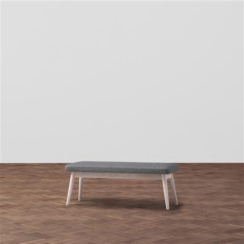 Pioni Bench Gray X White (W1150× D380 × H440)