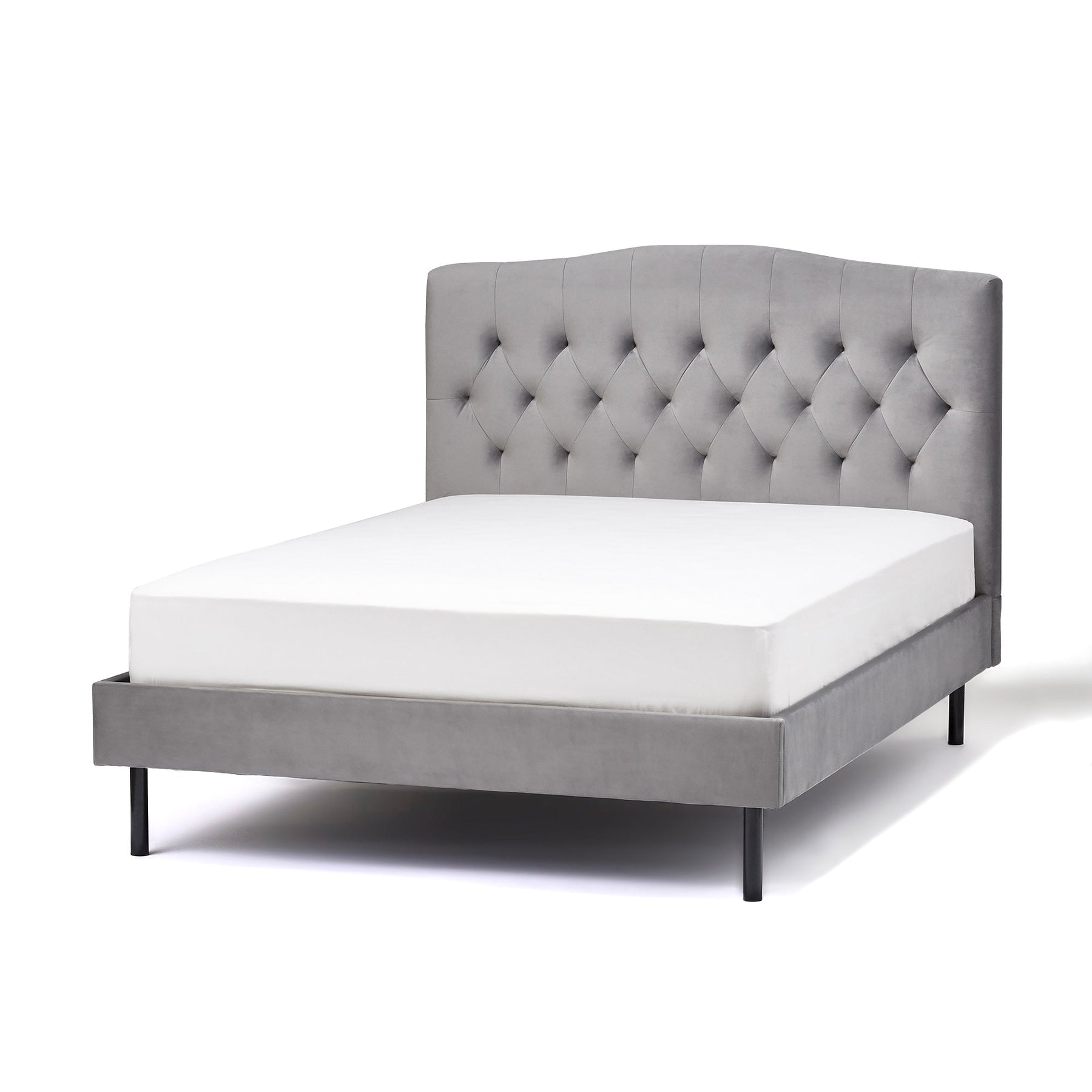 Brissa Bed Dimple Double Gray (A) (W1485 X D2090 X H1230Mm)